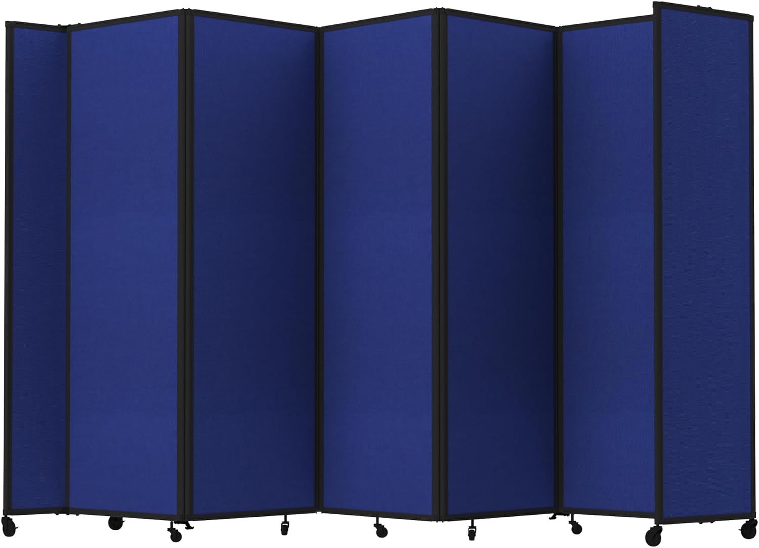Versare Room Divider 360 Portable Wall Partition | Folding Panels | Large Freestanding Divider | Locking Wheels | Temporary Room Separator | 14' x 7'6'', Royal Blue