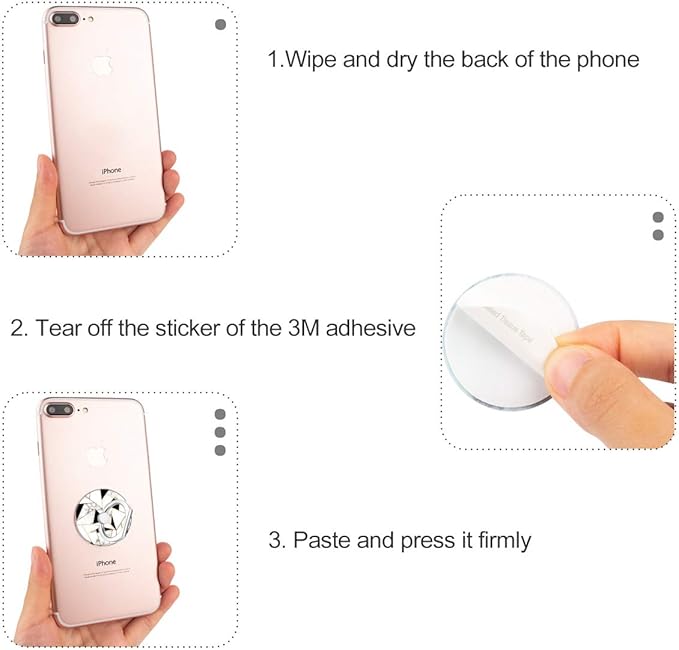 Bonoma Phone Ring Grip, 3 Pack Geometric Marble 360 Degree Rotation 180 Degree Flip Finger Ring Stand Holder Compatible with Smartphones and Tablets