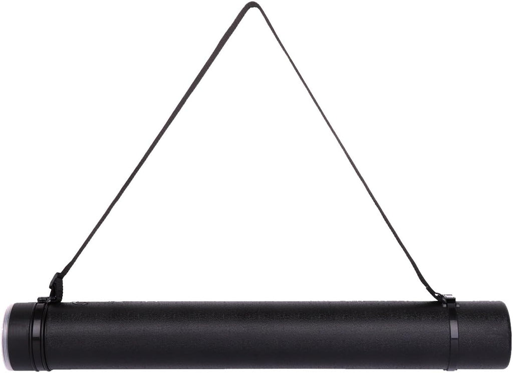 TRANSON Durable Poster Storage Tube with Straps 24"-40" Extendable for Blueprints, Artwork, Maps, Posters Color Black
