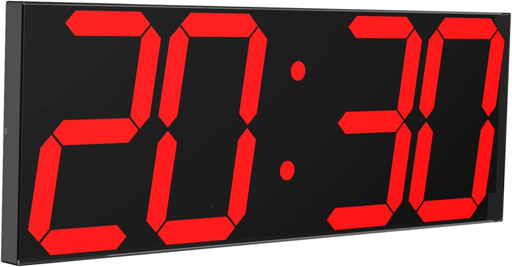 LED Large Digital Wall Clock, Oversize Wall Clock with 6” Numbers, Remote Control Count up/Countdown Timer Clock, Auto Dimmer, Big Calendar and Thermometer(Red)