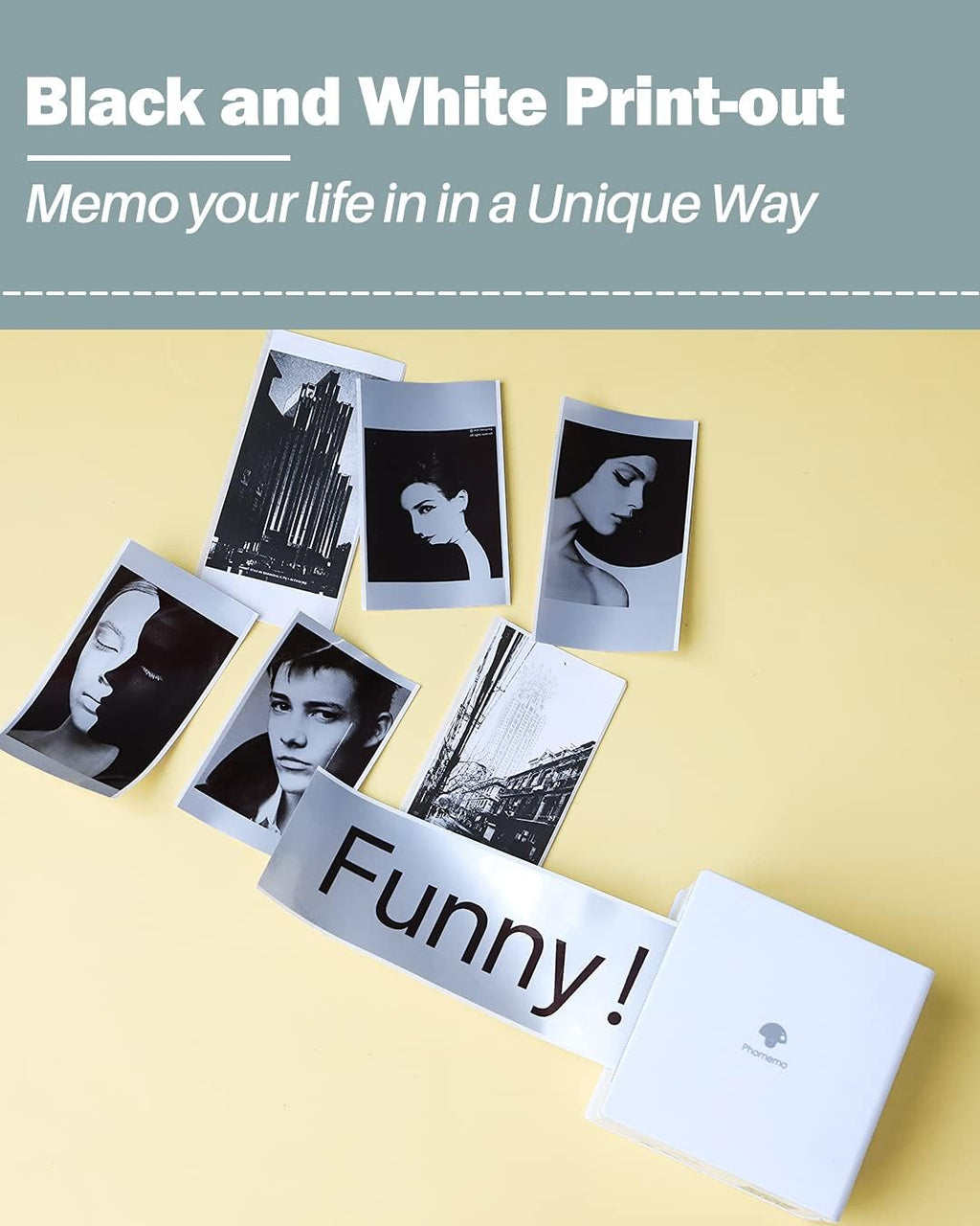 Phomemo Sticker Printer- Mini Thermal Sticker Printer Machine, Small Pocket Label Maker Instant Print for DIY Creation, Study Notes, Photos, Portable Inkless Photo Maker for Kids/Students, White