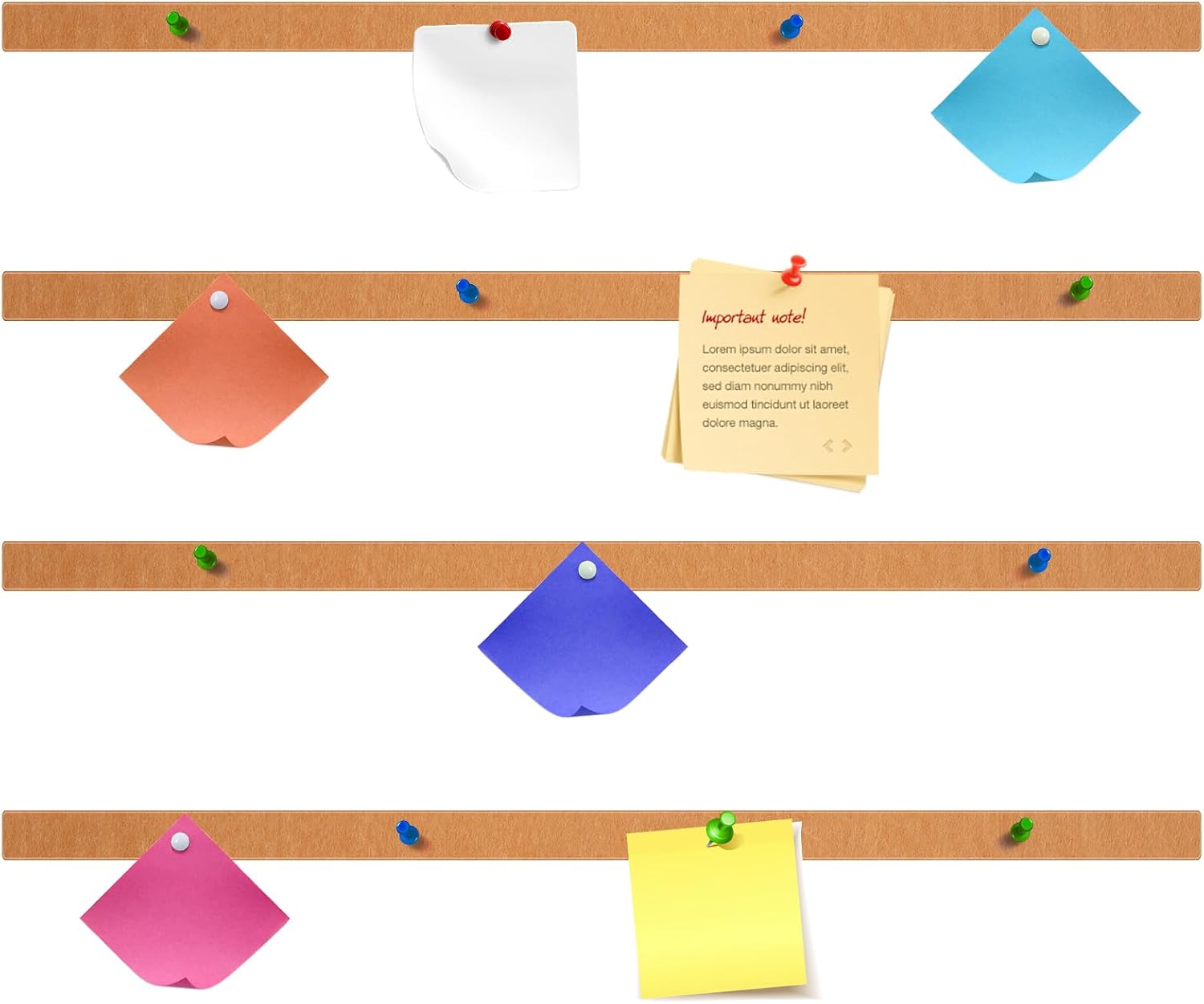 4 Pcs 48" x 1" Foldable Felt Cork Strips Bulletin Bar Strip for Wall,Notice Board Self Adhesive Cork Wall Decoration,Paste Note,Photo,Schedules,Office Home Decor