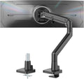 monTEK Heavy-Duty Monitor Arm for 17-57" Ultrawide Curved Screen, Supports up to 59.4 lbs, Adjustable Gas Spring Arm, 75/100 VESA Mount, Clamp & Grommet Desk Monitor Mount Single, Black