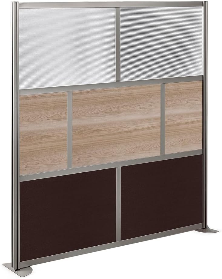 NBF Office Partition Room Divider - 76" H x 72" W Gray, Large Privacy Screen, Portable Partition Wall, Free Standing Office Divider