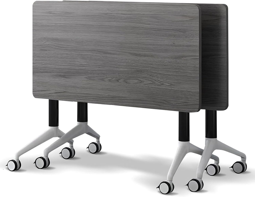 Conference Room Table with Flip-Top Design for Dynamic Meetings, Business Table Computer Desk with Heavy-Duty Frame,Foldable Seminar Meeting Tables for Home Office (2, B, 61IN)