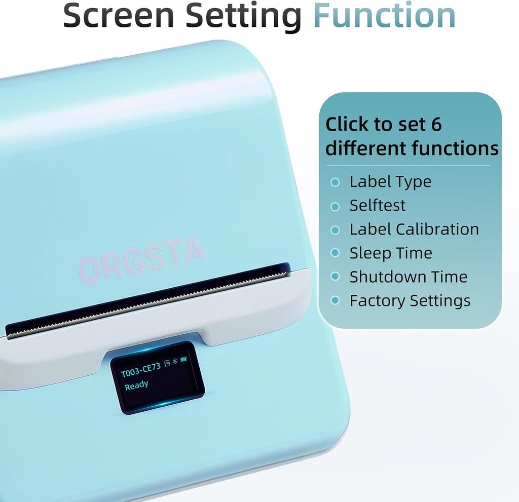 ORGSTA Label Maker Machine with Tape, T003 Thermal Label Maker, 3.15 Inch Bluetooth Label Printer Compatible with Phone & PC, Sticker Printer Barcode Thermal Maker for Small Business, Home, School