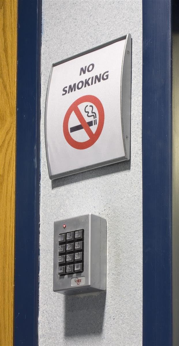 Silver Curved Design Door Sign with Non-Glare Lens for Displaying 6 x 7-1/2-Inch Graphics, 6-1/4 x 8 x 7/8-Inch, Vertical Or Horizontal Display - Sold in Sets of 5