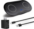 40W Wireless Charging Pad, Dual 20W Fast Wireless Charging Mat for iPhone 16 15 14 13 12 11/SE/X/XS,Apple Airpods 4/3/Pro,15W Wireless Charger Station for Samsung Galaxy S25/Buds (Black with dapter)