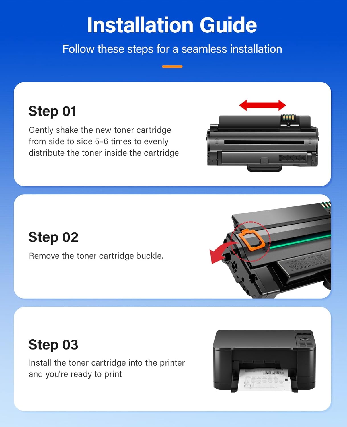MLT-D105L Toner Cartridge Black 2-Pack High-Yield Replacement for Samsung MLT-D105L D105L Compatible with Samsung ML-2525 ML-2540 ML-2580N ML-1910 ML-1915 SCX-4623F SCX-4623FN SCX-4600 SF-650 Printers