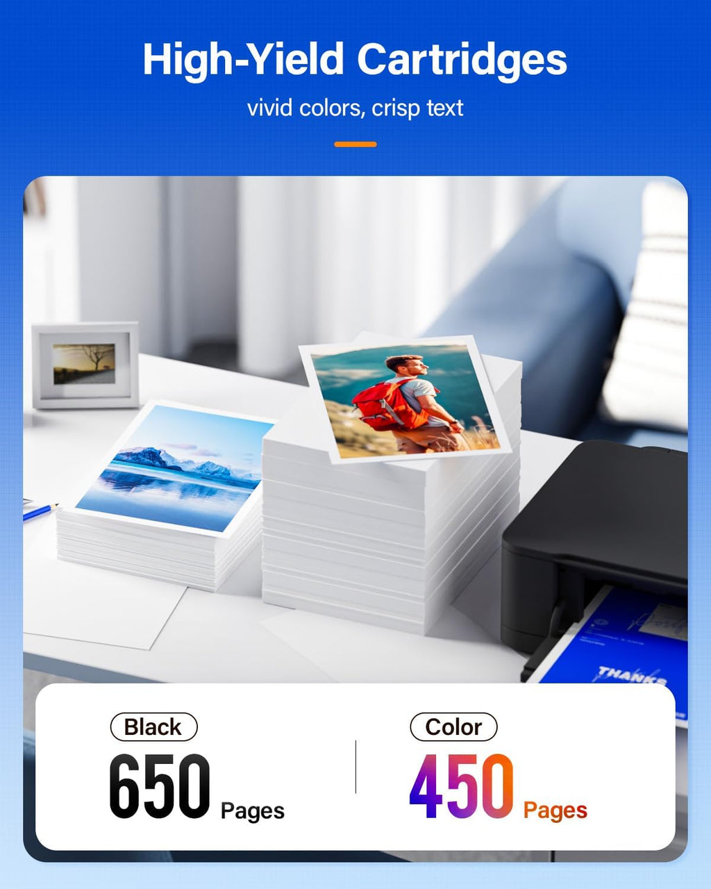 275XL 276XL Ink Cartridge 2-Pack Replacement for Canon PG-275XL CL-276XL 275 276 Ink Cartridges Combo Compatible PIXMA TS3520 TS3522 TS3500 TR4720 TR4722 TR4700 Printer Inkjet All-in-one Color Black