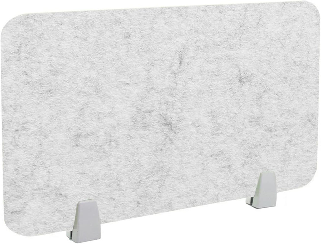Icegrey Acoustic Desk Divider Privacy Panel Removable Sound Absorbing Desk Partition Board with 2 Clips for Student Call Centers Offices Braries Classrooms Library, Silver Grey, 23.4x15.6