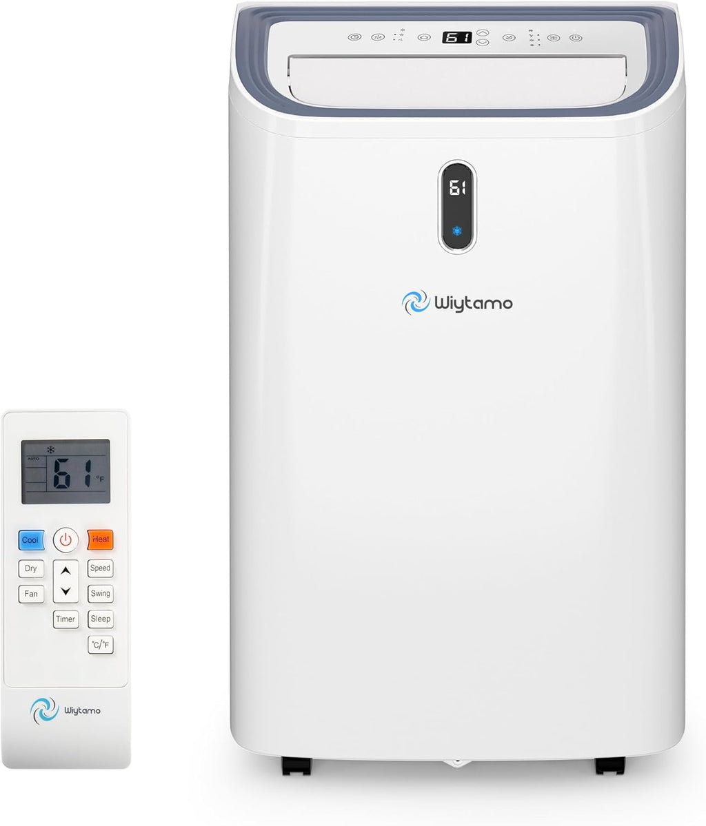 14,000 BTU Portable Air Conditioners for 700 Sq.Ft, 4-in-1 Room Air Conditioner with Cooling, Heating, Dehumidifier, Fan, Remote, Sleep Mode, Auto Swing, 24H Timer, Self-Evaporating Portable AC Unit