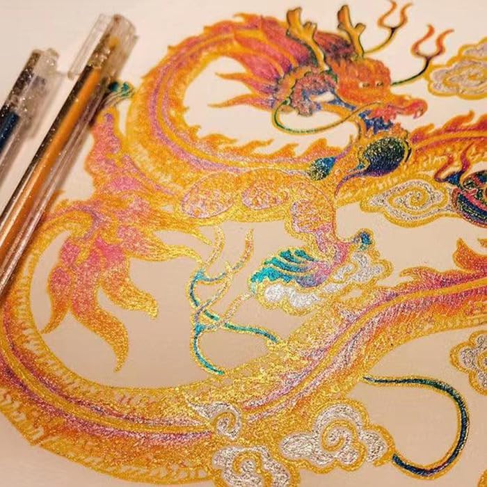 glitter gel pens,12 Colors Gel Pens for Coloring,Metallic Vibrant Sparkle Colorful Pen,Fine Tip Markers Colored Neon Gel Pens for Adult Coloring Books, Sparkle Pen, Gelly Roll Pens