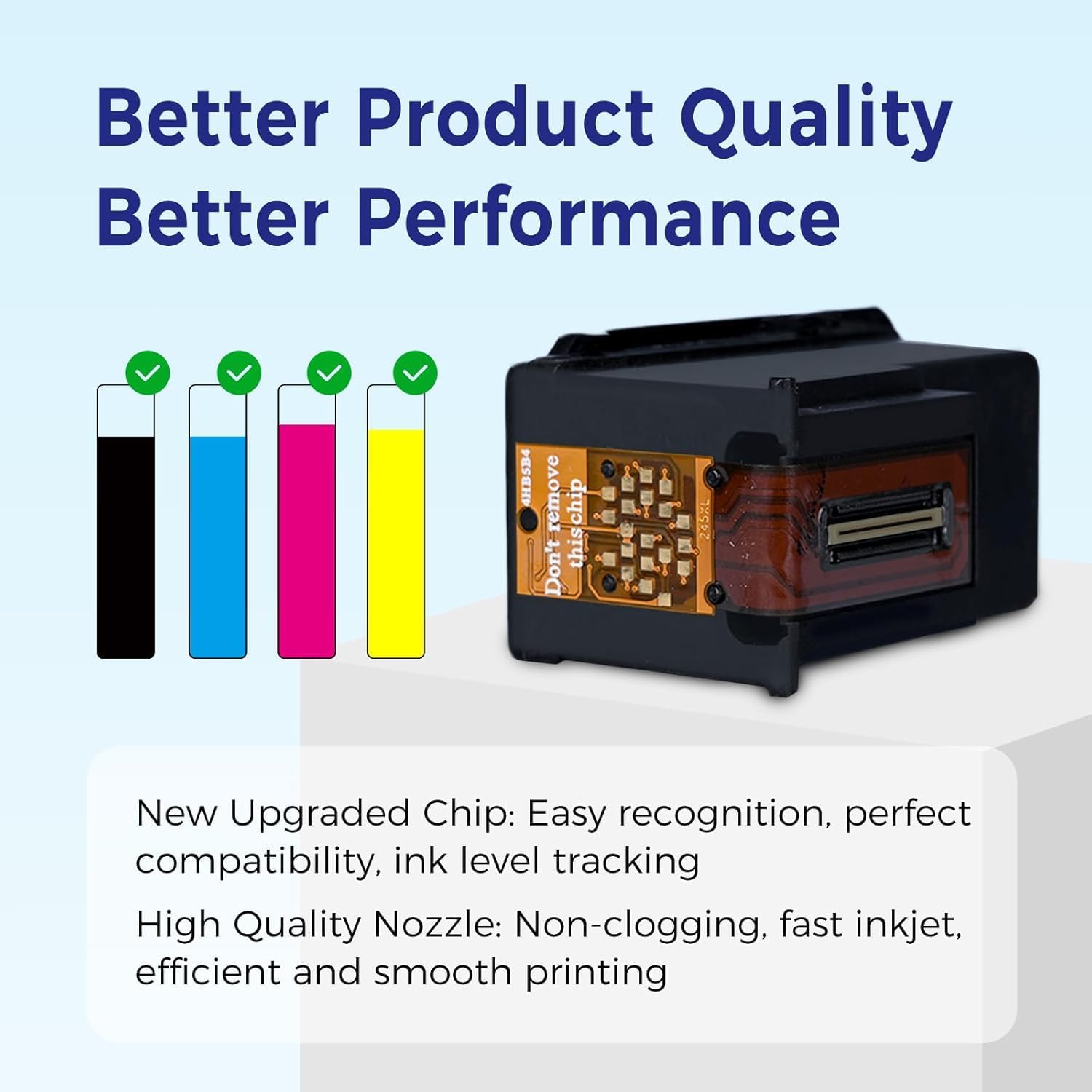 67XL Printer Ink Compatible for HP Ink 67 Replacement for HP67 67XL Ink Cartridges Black/Color Combo Pack Fit for DeskJet 2855e 2827e 4255e 2800e 2700e 2755e 4155e Envy 6000 6055e 6400 6455e Printer