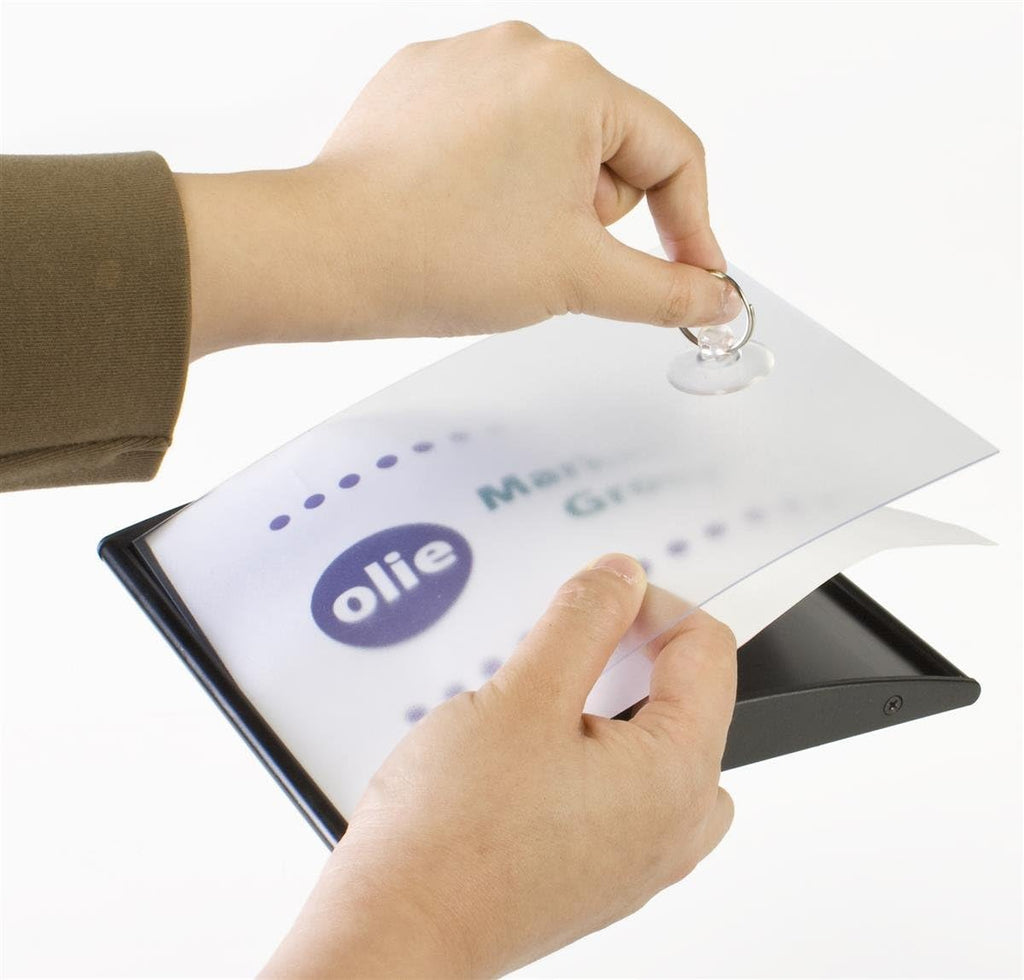 Wall/Door Signs for Wall Mount Holds 4 x 5.625 Inches Graphics, Front-Loading Name Plate Holder with Double-Sided Tape for Installation, Black, Aluminum (WCSBK64) -Set of 5