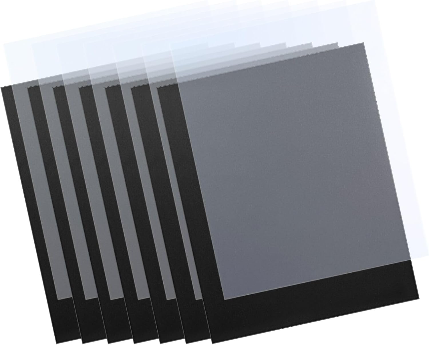 HOUYEE 100 Pack Binding Covers Set, 8.5x11 Inches, Including 50 Pcs 8 Mil Clear Binding Covers, 50 Pcs 12 Mil Black Sand Plastic