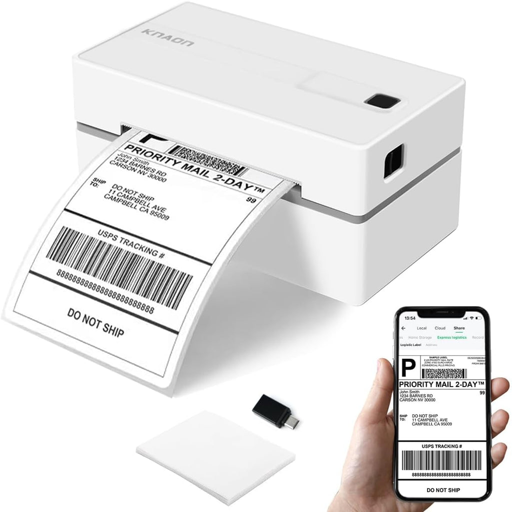 Bluetooth Thermal Shipping Label Printer, 4x6 Portable Thermal Address Label Printer for Small Business, Compatible with iPhone,Android,Windows,Mac,Chromebook –Works with Ebay Shopify USPS&More