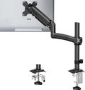 Single Monitor Arm Holds 4.4-22lbs, Monitor Stand for Desk, Height Adjustable Monitors Mount for 32 27 24 22inch, Full-Motion Monitors Desk Mount with C-Clamp＆Grommet Base, Freelift Black