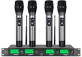 UHF Wireless Microphone System 4 Channel Microphones 4 Handheld Karaoke DJ Mic Karaoke System Whole Metal Mic Karaoke System for Church Speaking Conference Wedding Party Frequency A