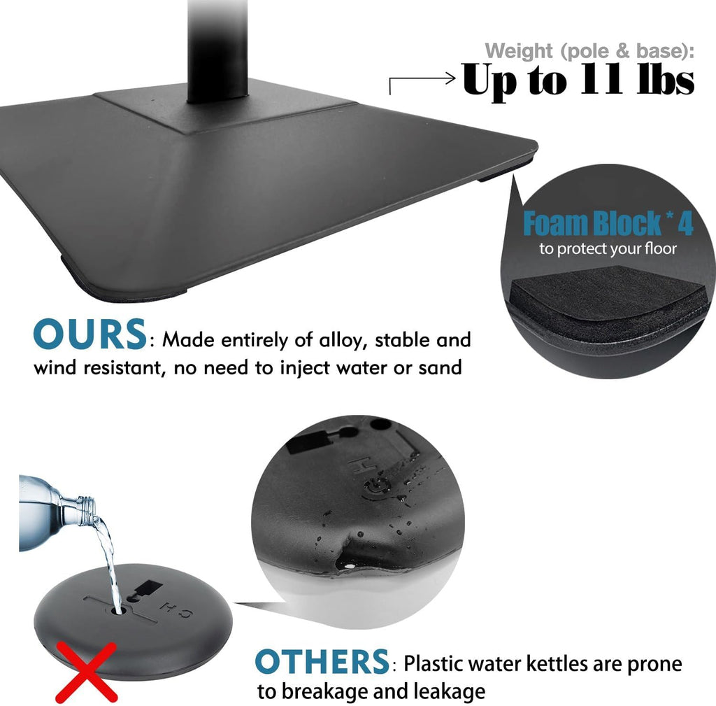 Sign Stand for Display, 11lbs Integrated Rod Heavy Duty Pedestal Floor Signage Stand Holder, for Outdoor or Indoor Advertising (11 x 17, Black, 3Pack)