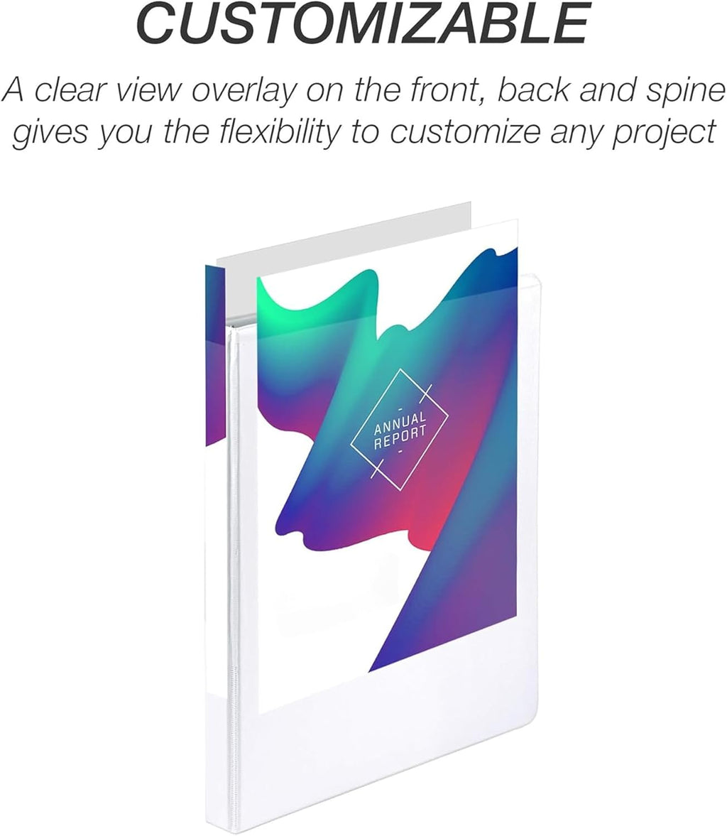 Samsill Economy 0.5 Inch 3 Ring Binder Bulk Pallet, Made in The USA, Round Ring Binder, Customizable Clear View Cover, White, Pallet of 768 Binders in 32 Cartons