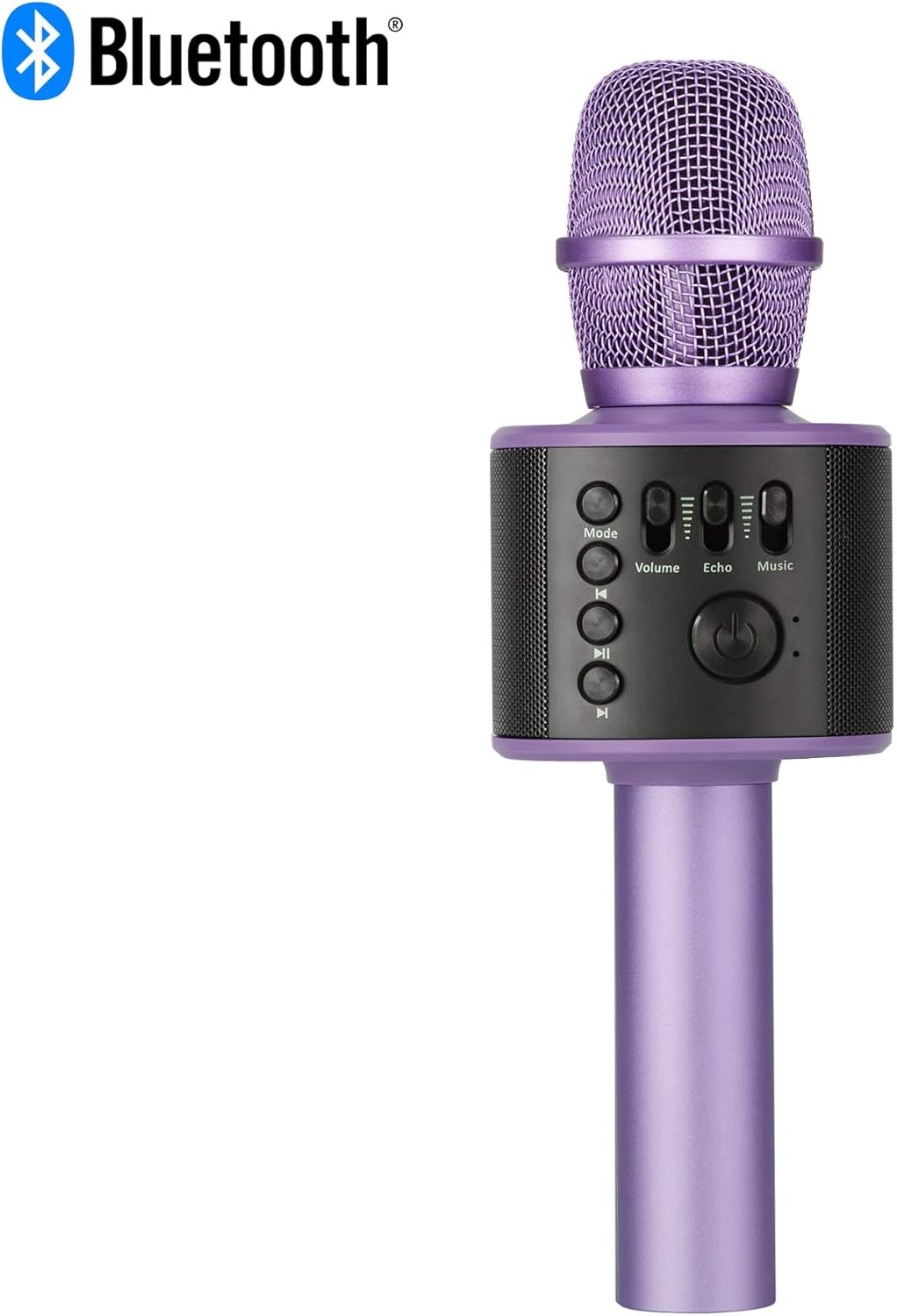 Core Innovations Wireless Bluetooth Karaoke Microphone with Built-in Speakers + HD Recording, Portable Handheld Mic | Lilac