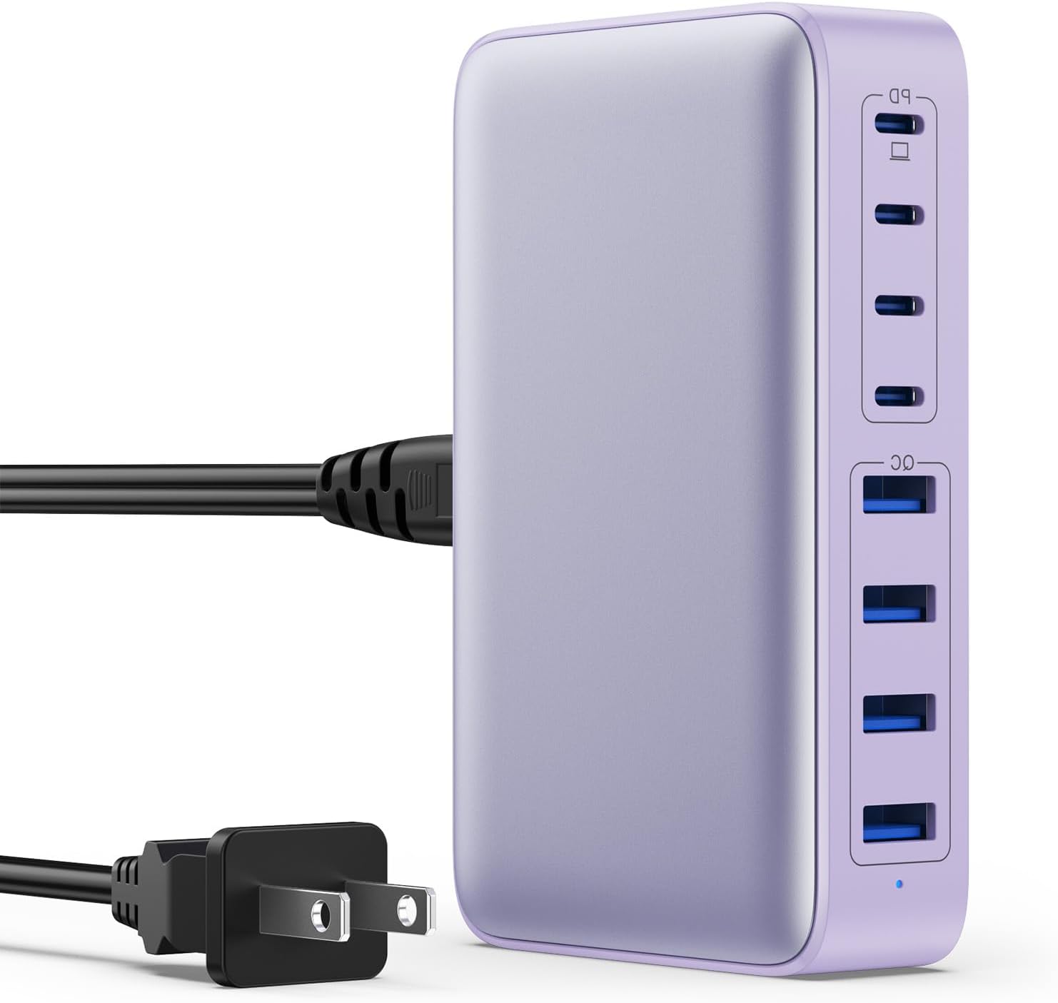 USB C Charger 200W USB C Charger Block GaN III 8-Port Fast Charging Station PD 65W Laptop Charger Adapter Compatible with MacBook Pro/Air,DELL,HP Surface,iPhone 15/14/13,Galaxy S23/22 (Purple)