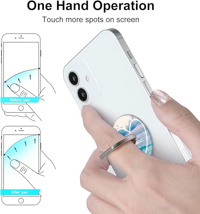 Bonoma Phone Ring Holder, 3 Pack Universal Finger Ring Stand Grip Kickstand Ring for All Smartphones (Love)