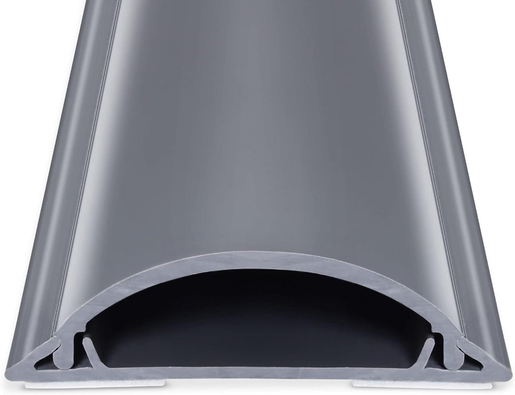 Cord Cover Floor 34in (2 x L17in), Large Capacity Floor Cable Cover, Hard PVC Cord Hider, Wire Cable Management Raceway, Grey, Cord Cavity - 1.8"(W) x 0.6"(H)