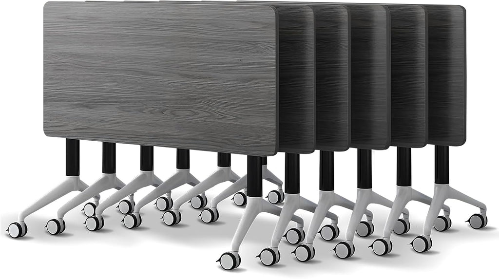 Conference Room Table with Flip-Top Design for Dynamic Meetings, Business Table Computer Desk with Heavy-Duty Frame,Foldable Seminar Meeting Tables for Home Office (6, B, 70.8IN)