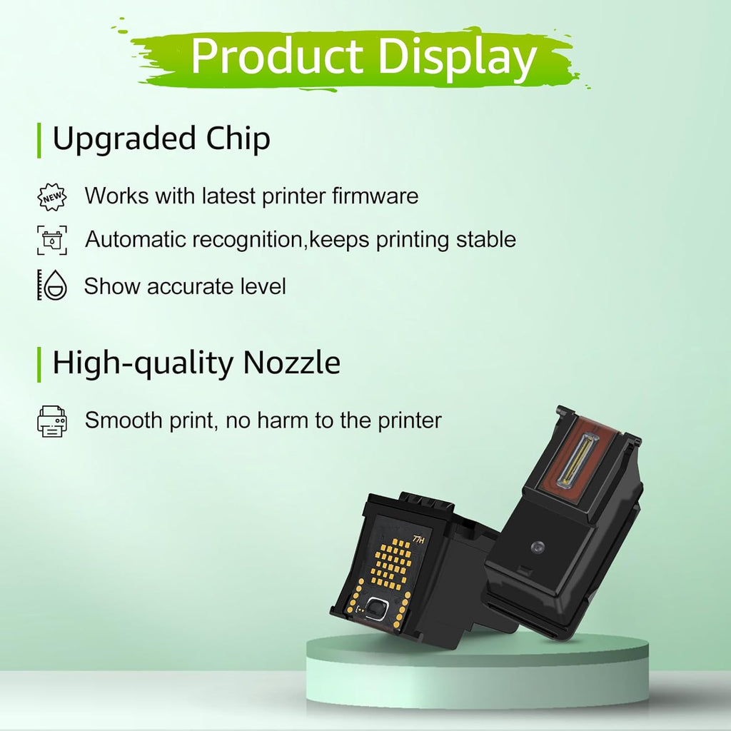 GREENCYCLE 61XL Ink Cartridges Combo Pack Replacement for HP 61 XL Black and Color Ink Compatible with Envy 4500 5530 Deskjet 1000 1056 1510 1512 1010 1055 OfficeJet 4630 Printer,2 Pack