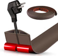 Floor Cord Cover Cable Cavity Self Adhesive Cord Hider Floor 10FT Floor Cable Management Power Cord Protector Floor Electric Cord Covers for Offices, Gym, Exhibitions (CoffeeBrown, 1.18" x 20')