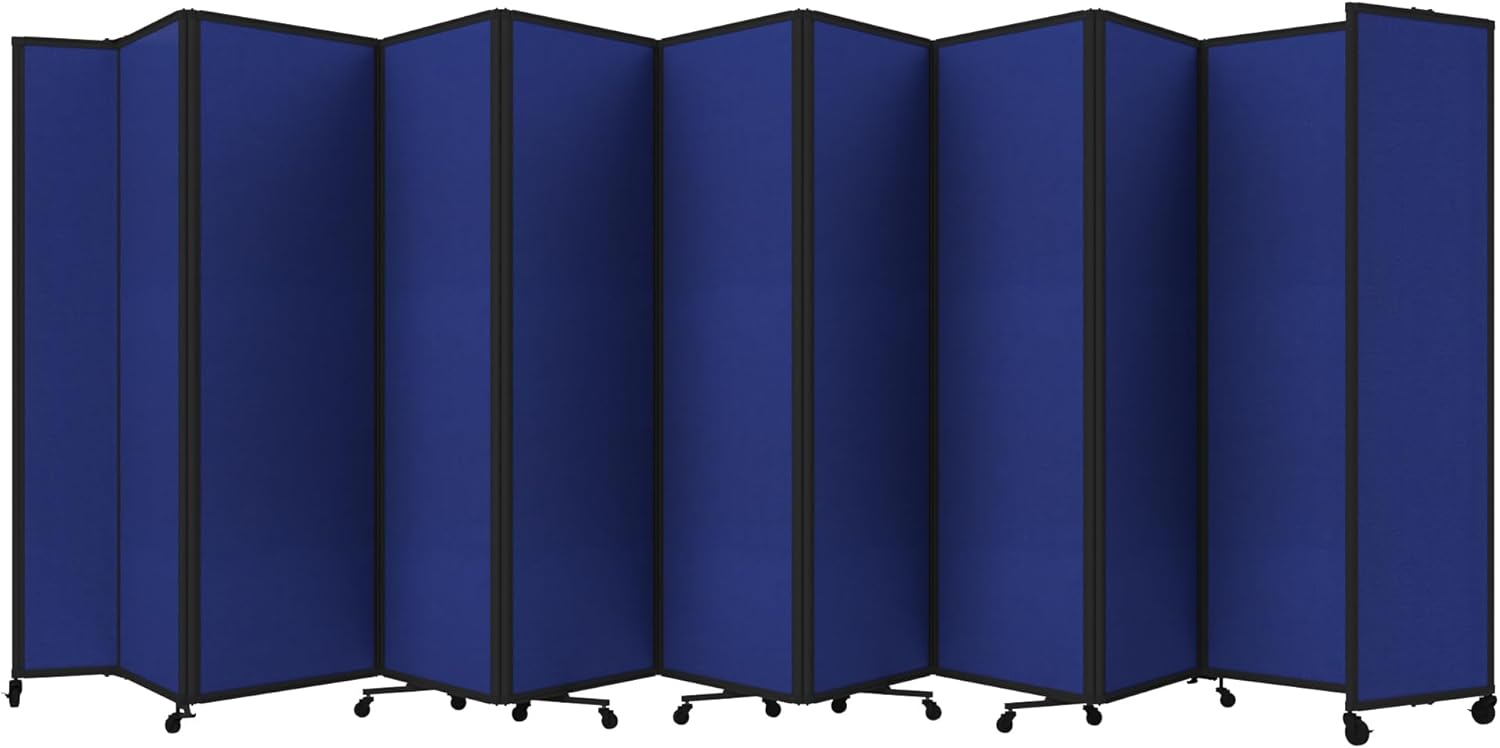 Versare Room Divider 360 Portable Wall Partition | Folding Panels | Large Freestanding Divider | Locking Wheels | Temporary Room Separator
