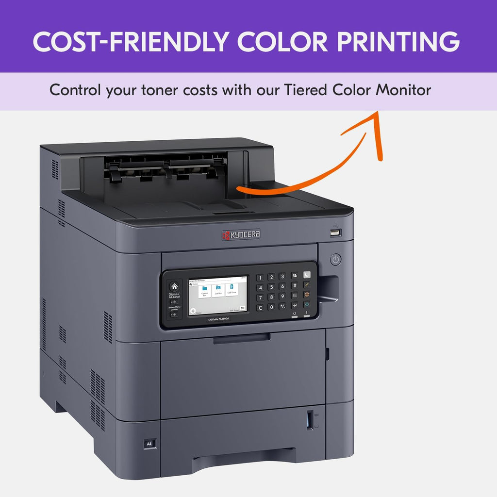 KYOCERA TASKalfa PA4500ci Color Laser Printer 47 ppm, 1200 dpi, Gigabit Ethernet & HyPAS Capable, 4.3 inch Touchscreen Panel, 650 Sheet Capacity