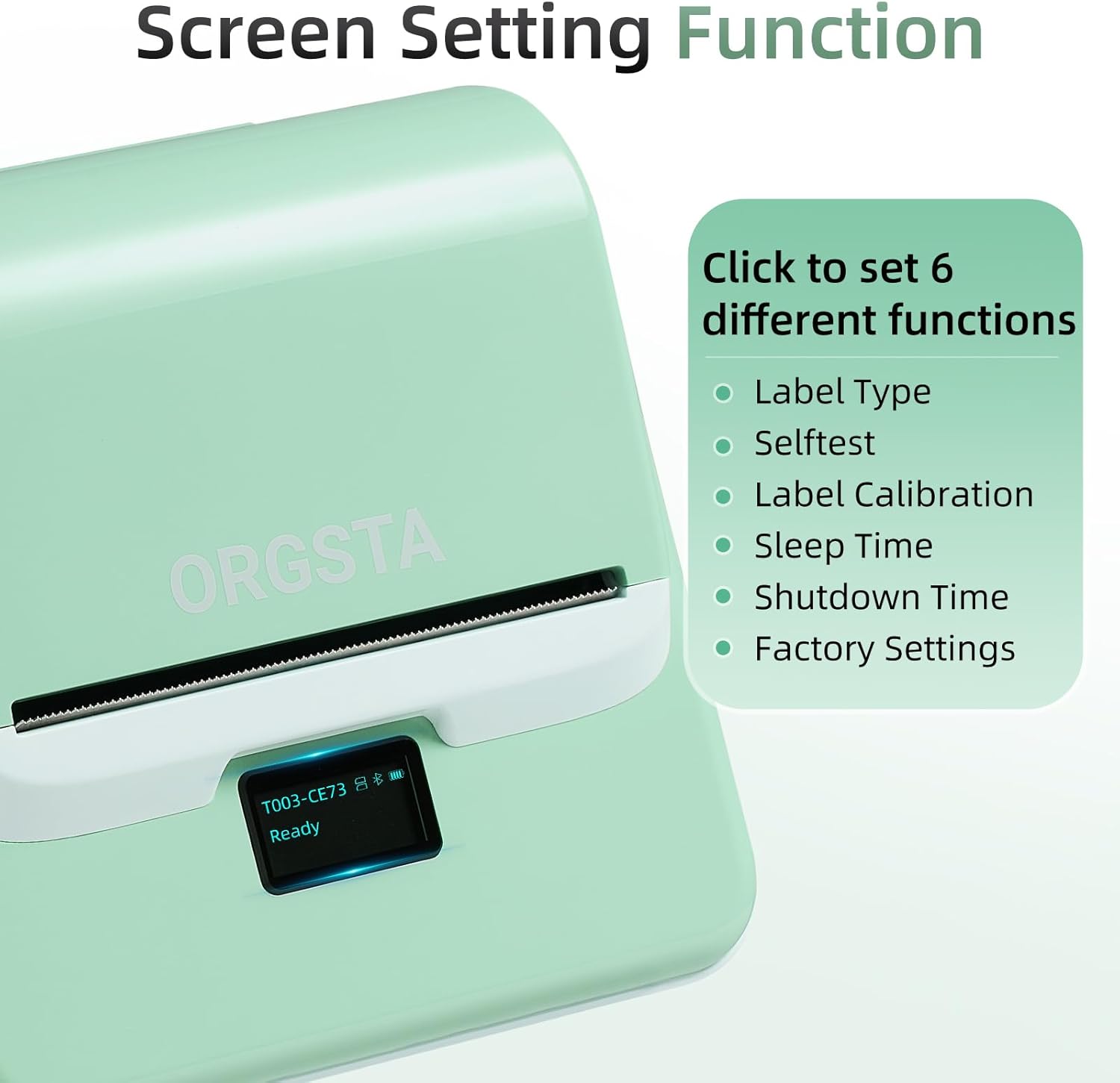 ORGSTA Label Maker Machine with Tape, T003 Thermal Label Maker, 3.15 Inch Bluetooth Label Printer Compatible with Phone & PC, Sticker Printer Barcode Thermal Maker for Small Business, Home, School