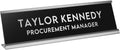 Custom Engraved Desk Plate | Personalized with your Name and Title | Perfect Decor for Office, Business, or Home | Multiple Font and Color Options | 2x8" or 2x10" (Black w/Silver Letters, 2x8")