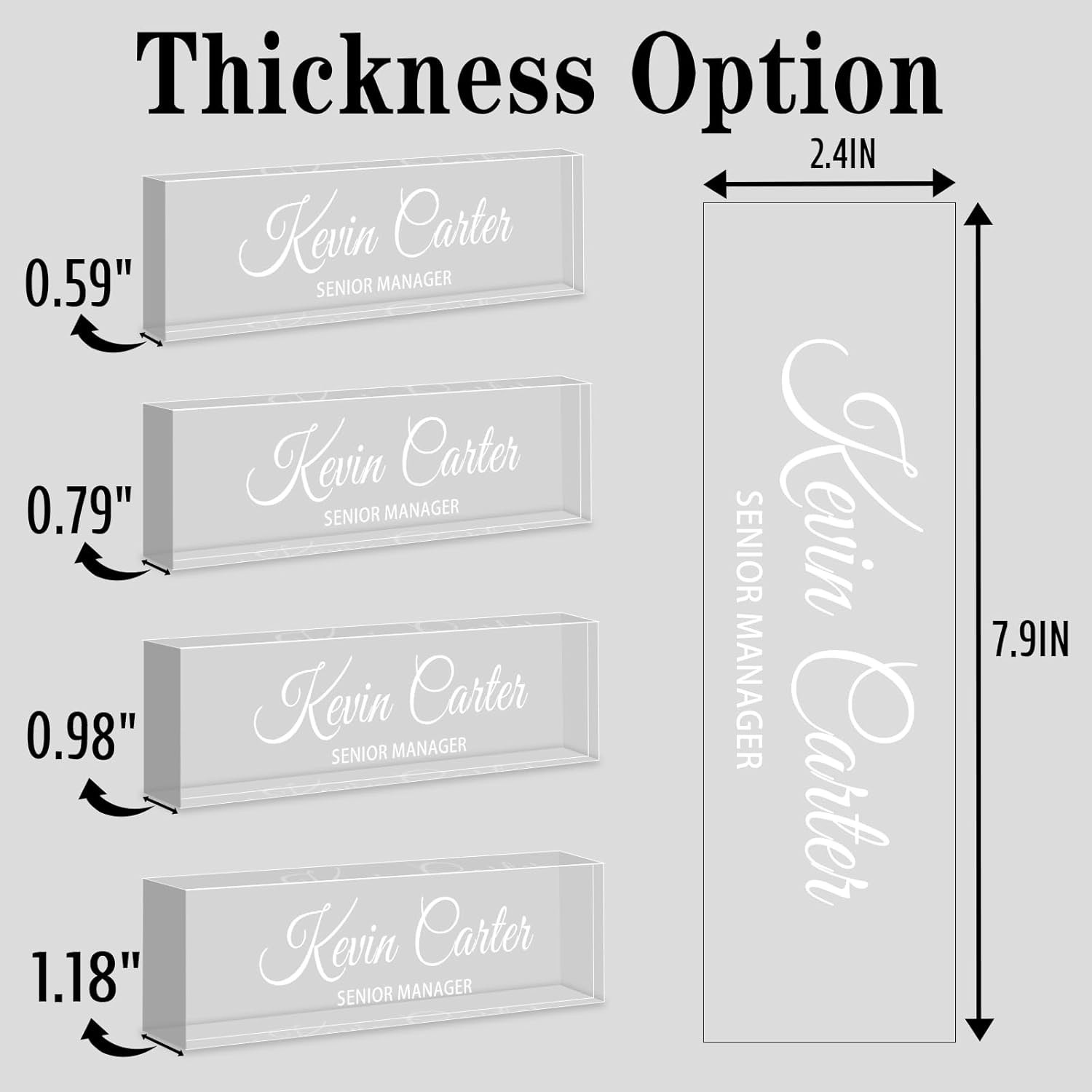 Name Plate for Desk Personalized, Acrylic Desk Decorations, Employee Appreciation Gifts, Custom Office Gifts for Coworkers, Boss, Teacher, Nurse (Engraving 01)