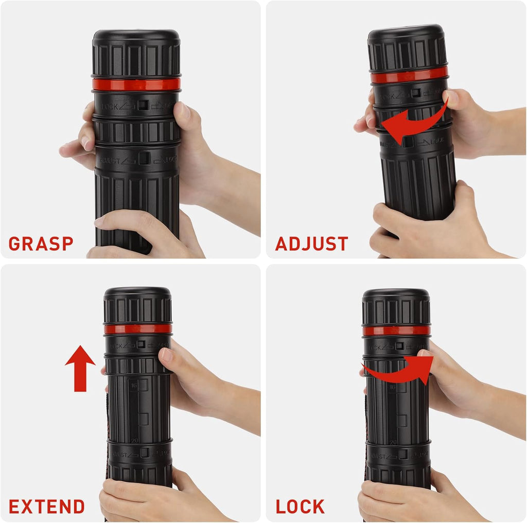 DEWEL 2 Pcs Black Document/Poster/Art Storage Tube, Adjustable Strap Waterproof and Light-Resistance Telescoping Carrying Case for Drawing, Drafting, Map Scroll, Document and Blueprint