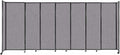 Versare Straightwall Sliding Portable Wall Partition | Freestanding Office Dividers | Locking Wheels | Temporary Room Separator | 15'6'' Wide x 6'10'' Tall Cloud Gray Fabric Panels