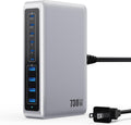 730W USB C Charger Block,10-Ports GaN V Fast Charging Station Hub,QC4.0+3 PD 100W Laptop Charger Wall Power Adapter for MacBook Pro/Air,DELL,iPhone 16/15/14/13,iPad,Galaxy S25,Pixel,Steam Desk-Silver