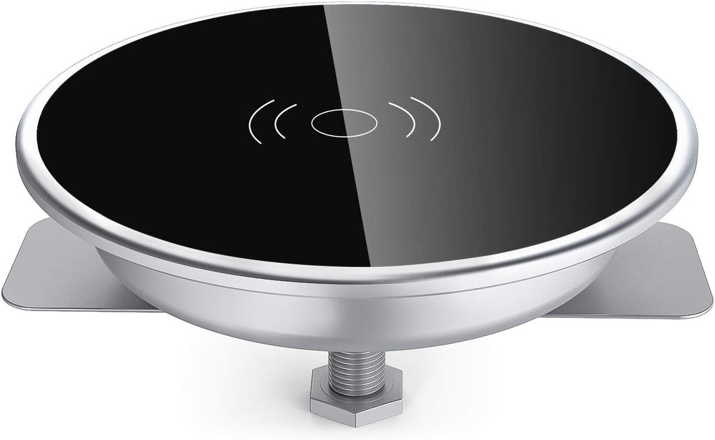 i.VALUX Embed in Desk Wireless Charger,15W Fast Charging Pad Phone Charger,Hidden Desk Grommet Qi Charging Station Compatible with iPhone 17/Air/16/15/14/13/12/11/11 Pro/8/Xs Max/XR/Galaxy S22/S21