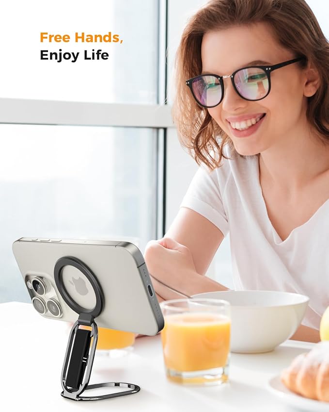 [2025 Newest] SUPERONE for MagSafe Phone Grip for MagSafe Kickstand Compatible with Mag Safe Finger Loop, 4-in-1 Phone Ring Holder Strap for Mag Safe iPhone 16/15/14/13/12 Series