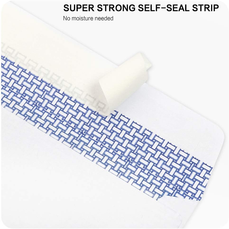 #8 Double Window Security Check Envelopes, No.8 Double Window Bussiness Envelopes Designed for QuickBooks Checks - Computer Printed Checks - 3 5/8 X 8 11/16 (NOT for INVOICES) - 24 LB - 1000 PACK