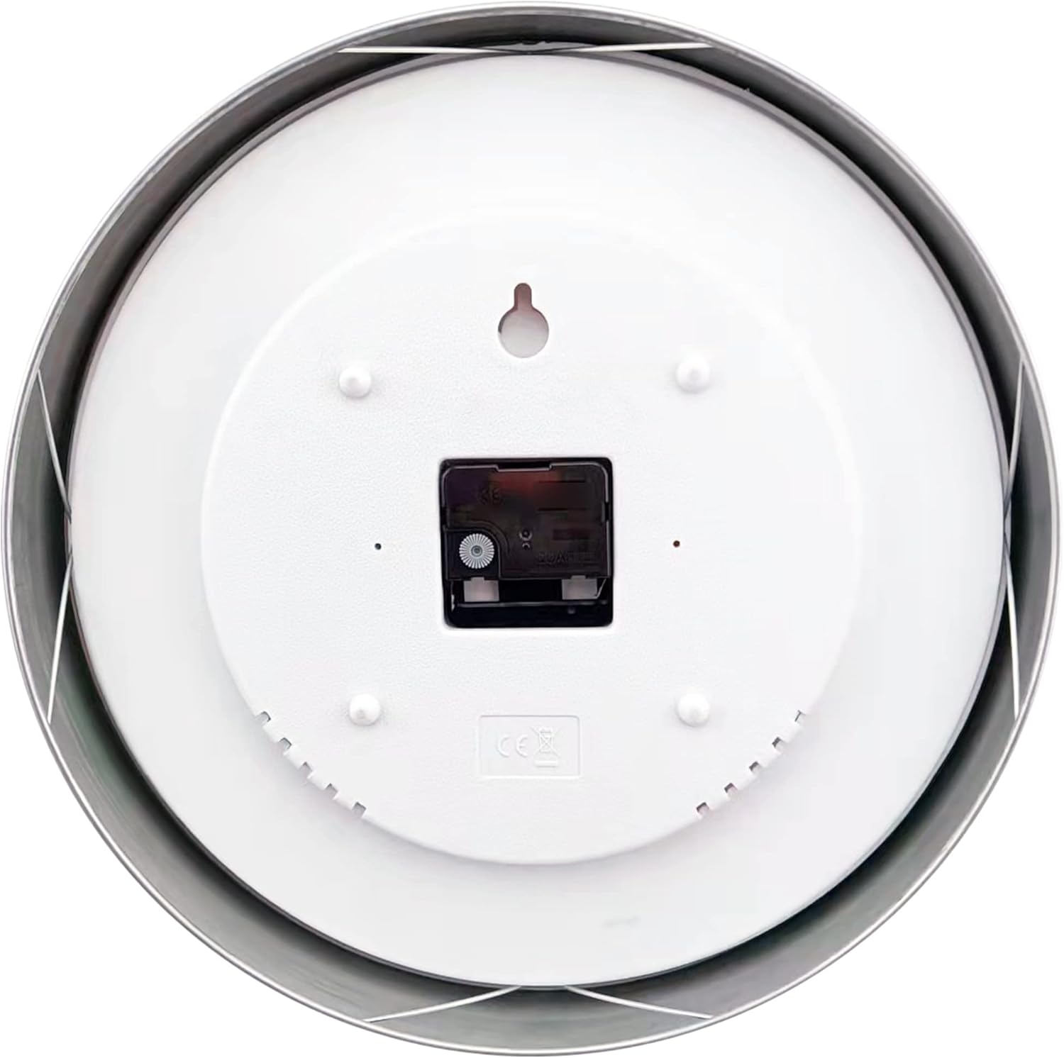 HITO 14" Silent Wall Clock Battery Operated Non Ticking Sweep Movement Glass Cover Silver Aluminum Frame, for Kitchen, Bedroom, Home Office, Living Room Decor