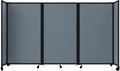 Versare Room Divider 360 Portable Wall Partition | Folding Panels | Large Freestanding Divider | Locking Wheels | Temporary Room Separator