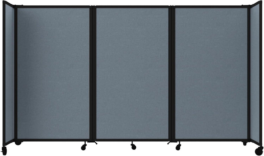 Versare Room Divider 360 Portable Wall Partition | Folding Panels | Large Freestanding Divider | Locking Wheels | Temporary Room Separator