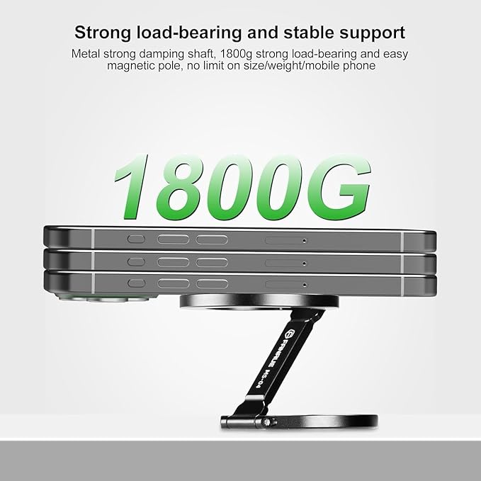 Magnetic Ring Phone Holder for iPhone 16,Double Ring Adjustable Cell Phone Stand,Magnetic Phone Holder 360° Rotation Portable Mount for iPhone 15 14 13 12 Pro Max,Mag/Safe Case,Gym,Golf Cart