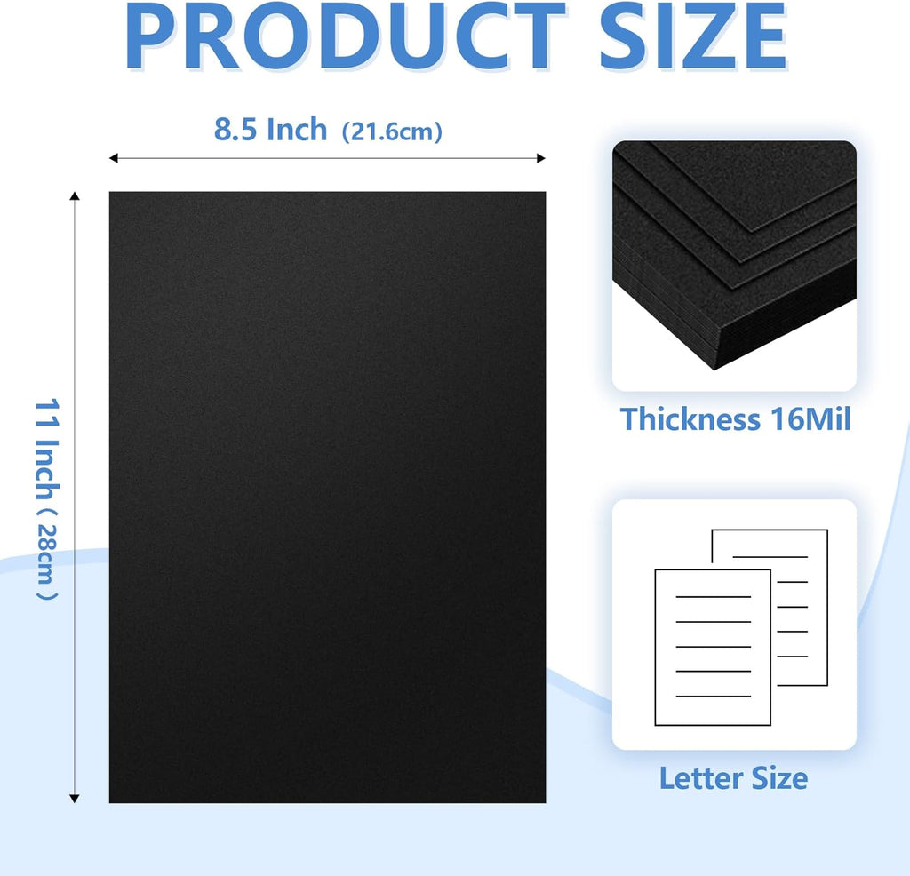 HOUYEE 50 Pack 16 Mil Binding Presentation Covers,Sand-Textured Polycovers,8-1/2" x 11" Letter Size Un-Punched Binding Covers 5 Multi Colors (Black, Yellow, Red, Green, Blue)