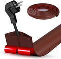 Floor Cord Cover Self Adhesive Cord Hider,20FT Cable Management, Extension Strip Protector for Wires, Prevent Cable Trips for Offices, Gyms, Exhibitions Cavity:0.39"(W) x0.27(H) Wood Red Teak