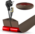 Floor Cord Cover Cable Cavity Self Adhesive Cord Hider Floor 10FT Floor Cable Management Power Cord Protector Floor Electric Cord Covers for Offices, Gym, Exhibitions (CoffeeBrown, 1.97" x 10')